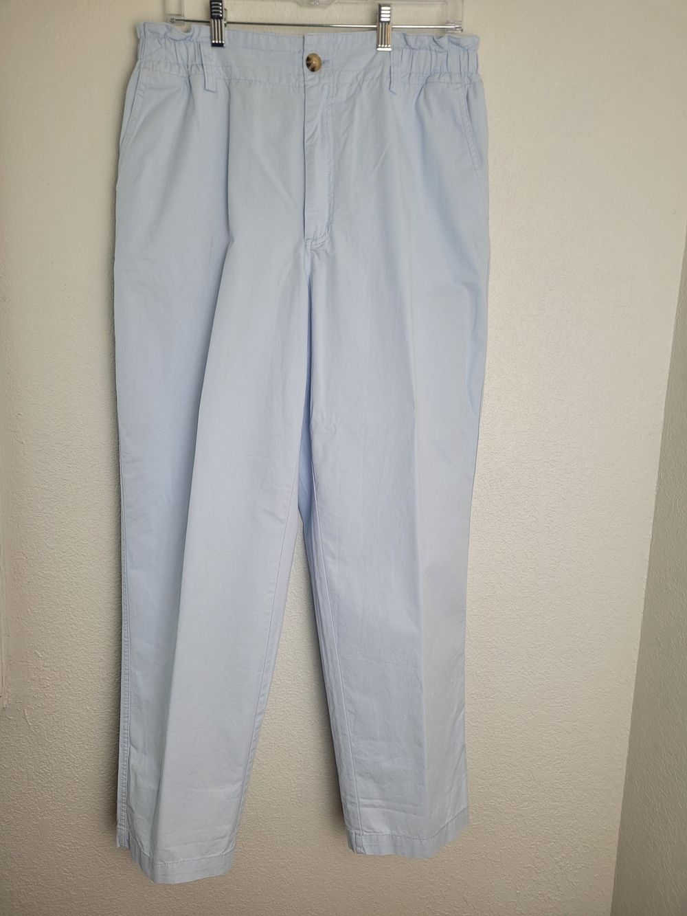 Sundance Women's Elastic Waist Chino Pants Size 12 high rise pocket Straight leg